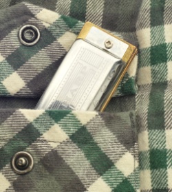 Harmonica in Flannel Shirt Pocket
